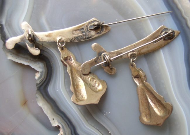 Sterling Scimitar Brooches 2