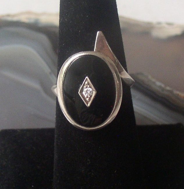 Onyx & Diamond Ring 1