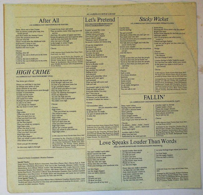 Al Jarreau LP 4